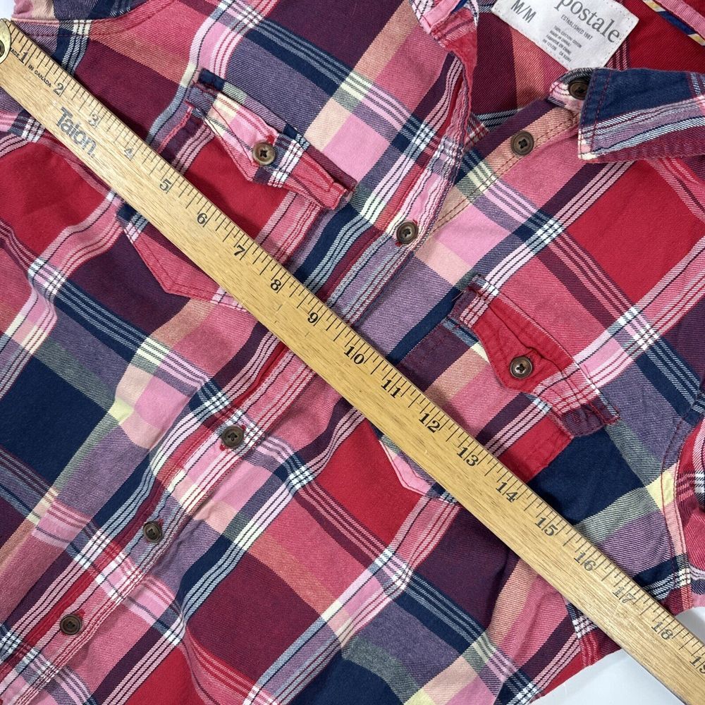 Aeropostale Women's Medium Flannel Shirt Red‎ Button Up Long Sleeve - Picture 2 of 8